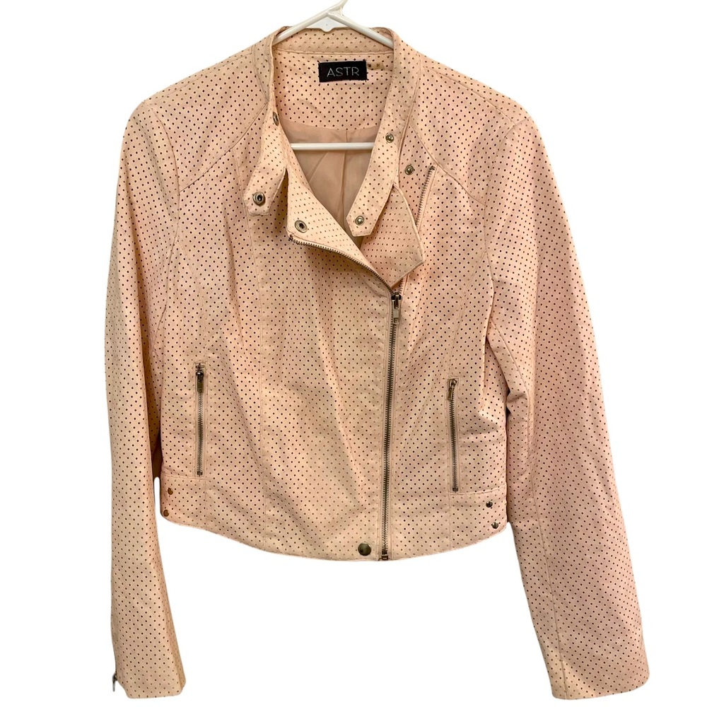 ASTR Women's Pastel Pink Moto Jacket - M